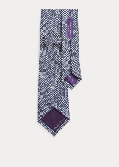 Corbatas Ralph Lauren Hombre Azul Marino / Blancos - Glen Plaid Silk - SMLRB9830